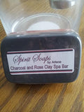 Soap - Charcoal and Rose Clay Spa Bar - Charcoal Soap