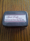 Soap - Charcoal and Rose Clay Spa Bar - Charcoal Soap